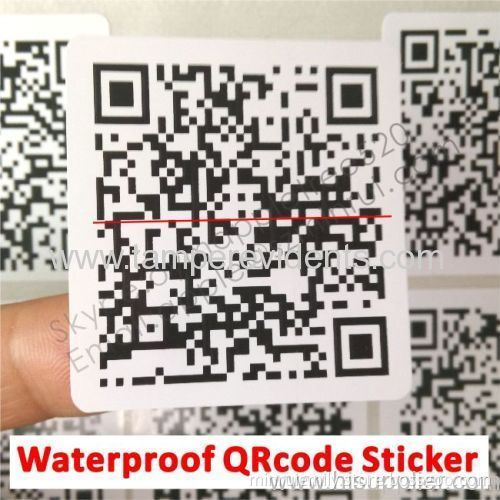 Custom White Pet Vinyl Stickers,2x2cm Durable Pet Qrcode Label,qrcode Stickers Placed Onto Membership Cards